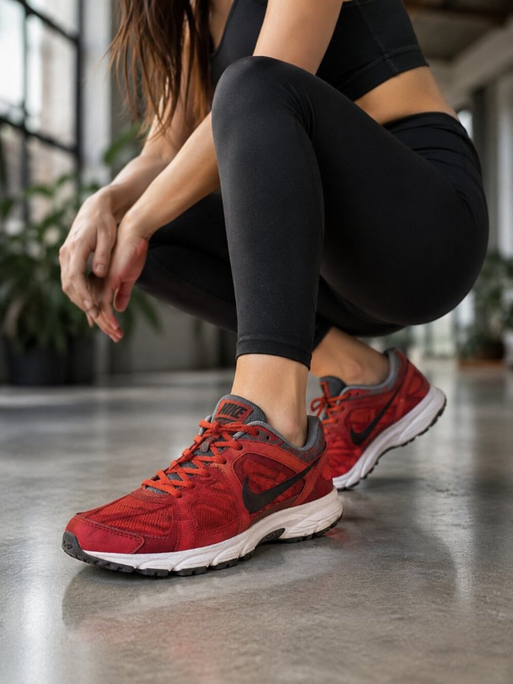 Nike Air Max Runner 4 Red Black Running Shoes Size 5.5Y Youth Women's Sneakers